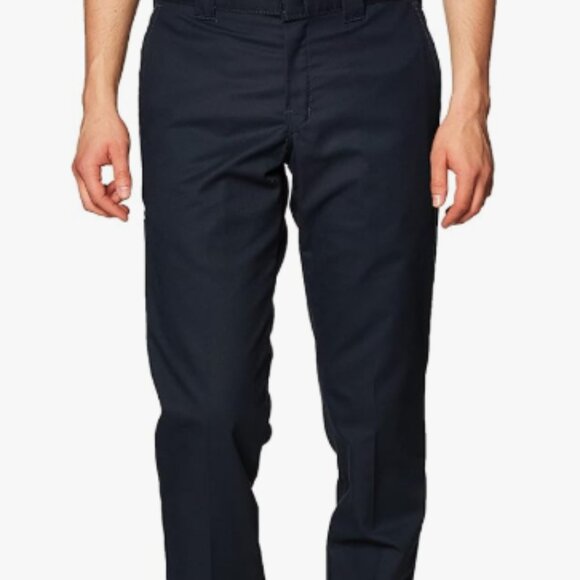Dickies Men's Flex Slim Fit Taper Leg Navy Work Pants - Picture 1 of 5